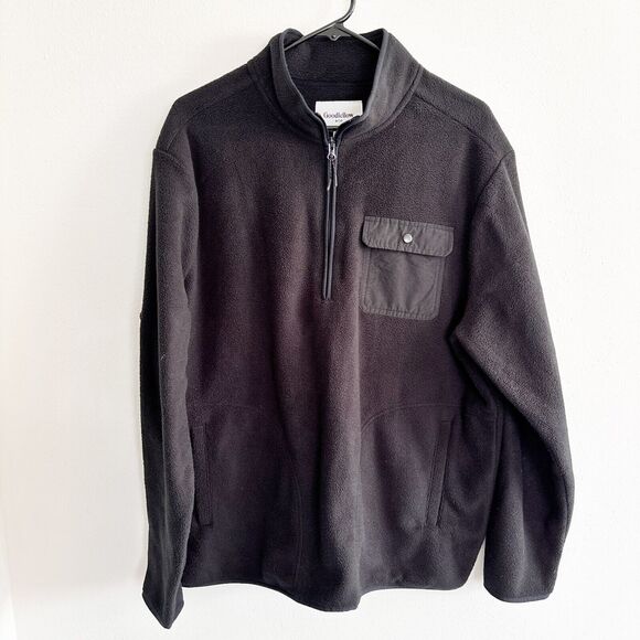 Goodfellow & Co Sz L Men's Quarter Zip Fleece Front Pocket Sweatshirt Outdoor - Picture 1 of 12